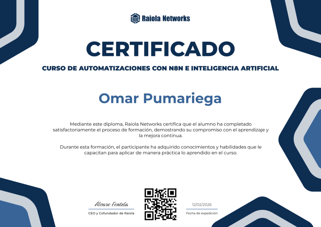 Curso de Automatizaciones con N8N e Inteligencia Artificial