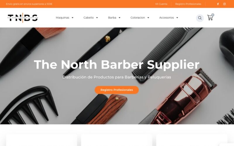 Omar Pumariega Página de inicio de la tienda online The North Barber Supplier