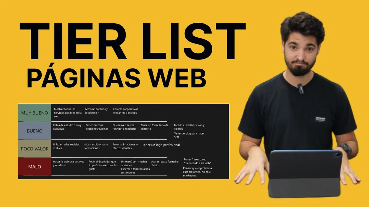 Tier List Página Web: Lo que de verdad importa (y lo que es puro humo) — V3